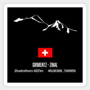 Zinal Swiss alps Sticker